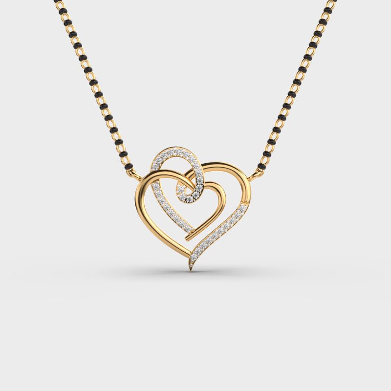 Connected Hearts Lab Grown Diamond Mangalsutra (Without Chain)