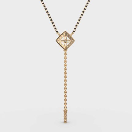 Cute Cube Lab Grown Diamond Mangalsutra Pendant