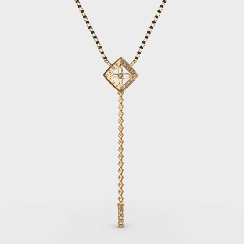 Cute Cube Lab Grown Diamond Mangalsutra Pendant