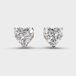 Heart Solitaire Lab Grown Diamond Studs