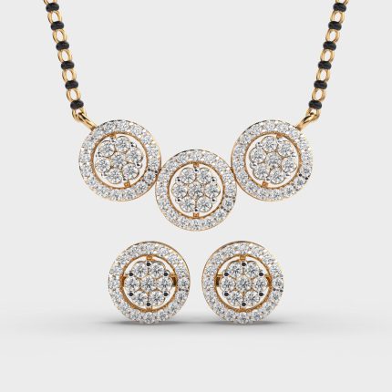 Lab Grown Diamond Mangalsutra Pendant & Earring Set