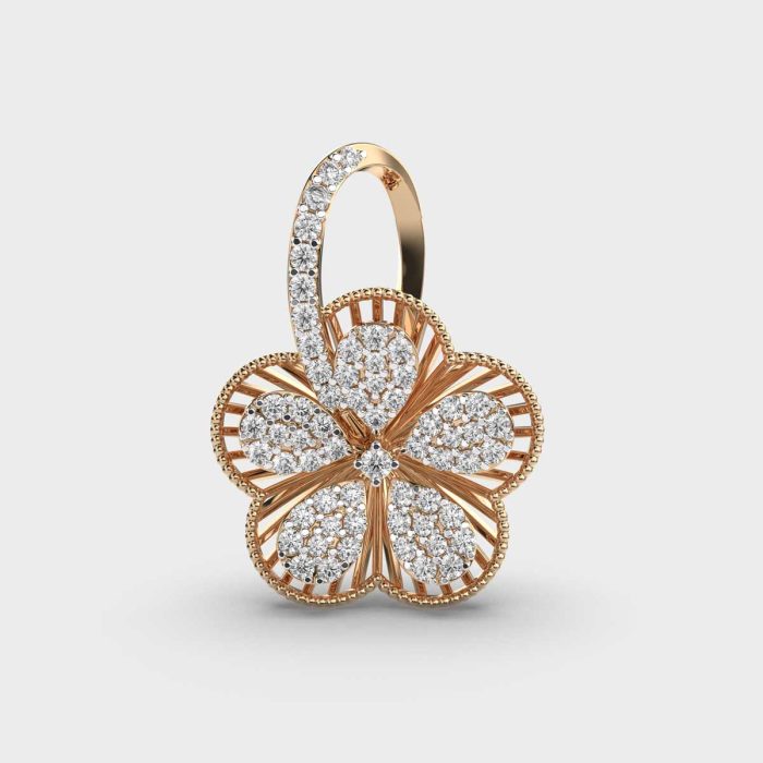 Intricate Flora Lab Grown Diamonds Pendant