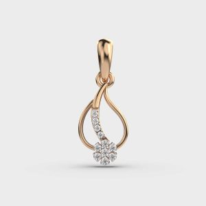 Periwinkle and Leaf Lab Grown Diamonds Pendant