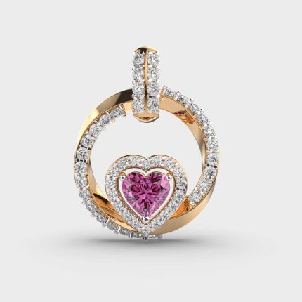 Pink Heart Lab Grown Diamonds Pendant