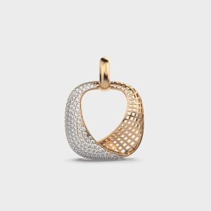 Swirling Mesh Lab Grown Diamonds Pendant