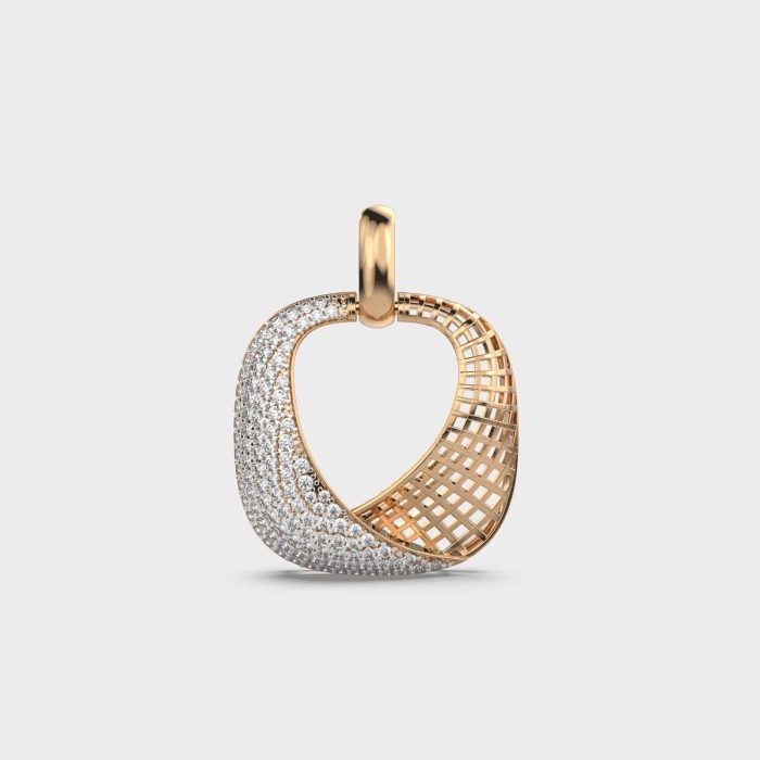 Swirling Mesh Lab Grown Diamonds Pendant