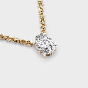 1 Carat Classic Oval Solitaire Lab Grown Diamond Pendants