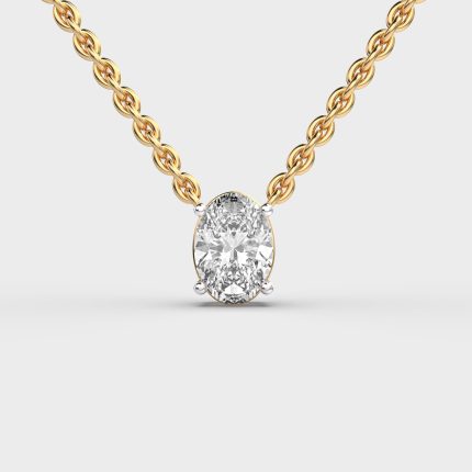 1 Carat Classic Oval Solitaire Lab Grown Diamond Pendants