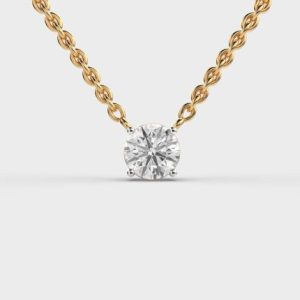 1 Carat Classic Round Solitaire Link Lab Grown Diamonds Pendant