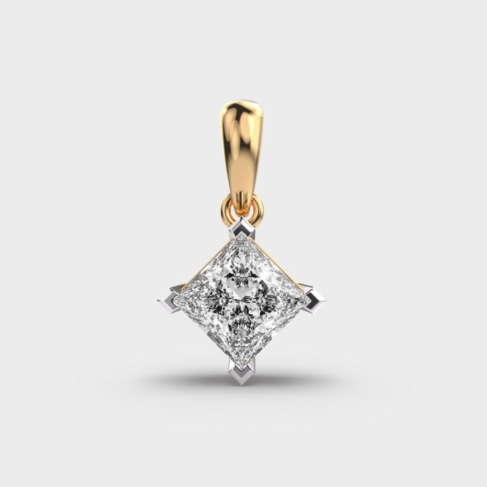 2 Carat Classic Princess Solitaire Lab Grown Pendant Jewellery