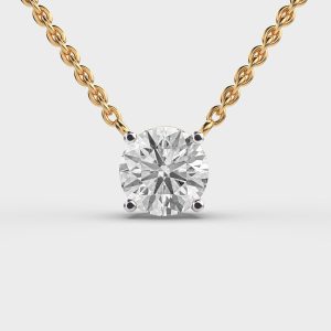 1 Carat Classic Round Solitaire Link Lab Grown Diamond Pendant