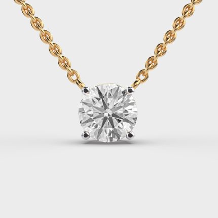 3 Carat Classic Round Solitaire Link Lab Grown Diamond Pendant