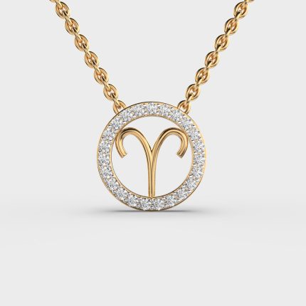 Aries Zodiac Lab Grown Diamond Pendant