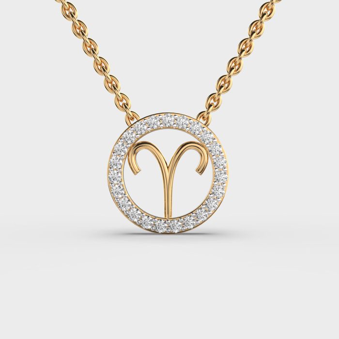 Aries Zodiac Lab Grown Diamond Pendant