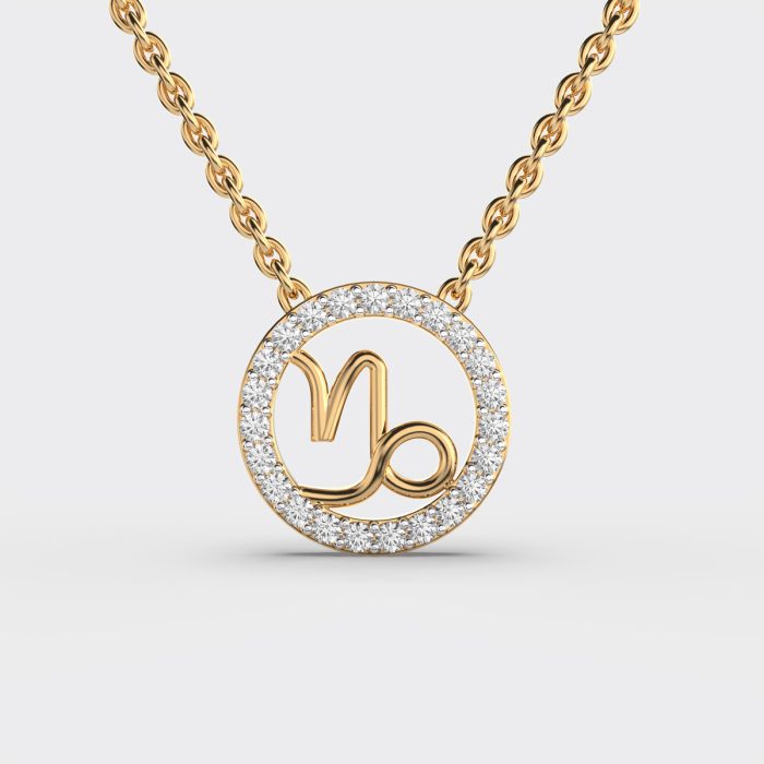 Capricorn Zodiac Lab Grown Diamond Pendant