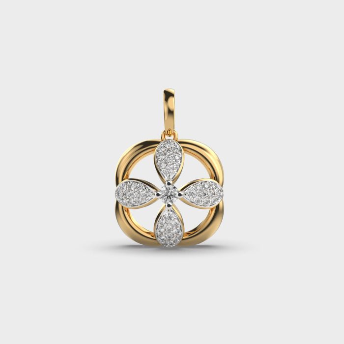 Framed Floret Lab Grown Diamond Pendant