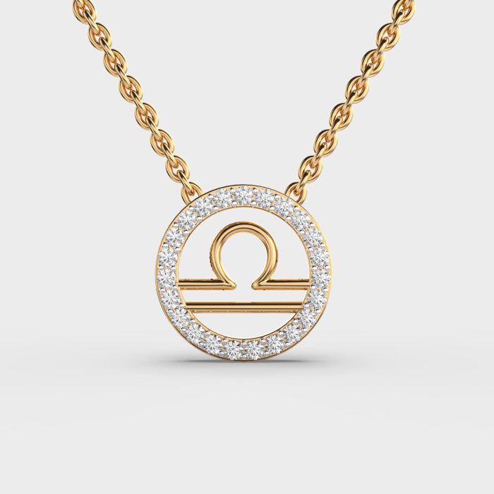 Libra Zodiac Lab Grown Diamond Pendant