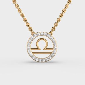 Libra Zodiac Lab Grown Diamond Pendant